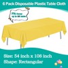 tujol Yellow 6 Pack Plastic Table Cloth 54" x 108",