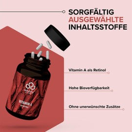 edubily nutrition® edubily® Vitamin A Capsules Retinol 400 IU Retinyl Acetate per Capsule 2000 IU per Day and Capsule Vegan 180 Capsules