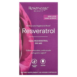 ReserveAge Nutrition Resveratrol 250mg Veggie Capsules, 60 Tablets, 2 Pieces / ReserveAge Nutrition 레스베라트롤 250mg 베지캡슐 60정, 2개