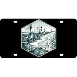 OBX North Carolina Travel Destination Souvenir Hexagon Design Metal Plaque - Wall Decoration
