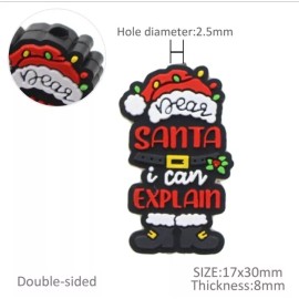 Crafty Mama Wholesale 1 pc. Christmas Santa I can explain Silicone Focal Bead, Beadable accessories