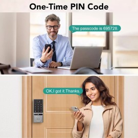 Alexa/Google Assisant/Tuya app NEW G3 Door Lock for Front Door, 6 in 1 Fingerprint Keyless Entry Door Lock  - G2-Bluetooth Silver