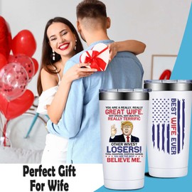 Grifarny Wife Christmas Gifts Ideas - Mothers Day, Anniversary, Birthday Gift for Wifes - Valentines Day Gifts for Her - You are a Really Really Great Wife Tumbler 20oz