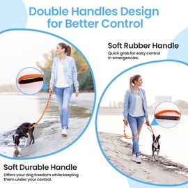 Heavy-Duty Dog Car Seatbelt for Large Dogs – Adjustable Safety Belt with Chew-Resistant Nylon & Rotating Clip, Orange