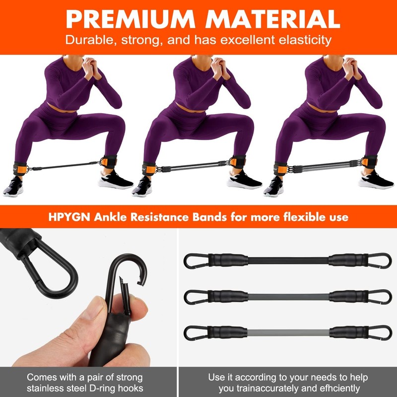 Ankle Resistance Bands with Cuffs, Ankle Bands for Working Out,