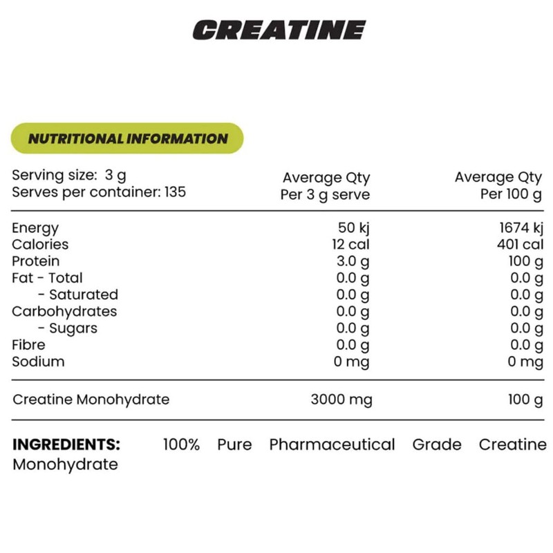 Zombie Labs Pure Creatine Monohydrate 135 Serves (405g)