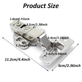 2-Piece Cabinet Door Hinges with Custom Screws,Soft Close Hinges, Full Coverage Silent for Bedroom Wardrobes, Bathroom Door Hinges, Dining Rooms