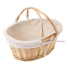 Picnic Basket Toy Storage Bins Woven Empty Basket Flower Girl Basket Manual Bean Bag Child