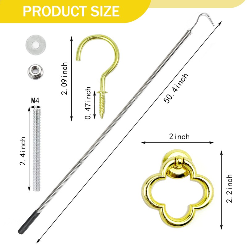 Alaisee Attic Pull Down Hook System Kit, Heavy Duty Ladder