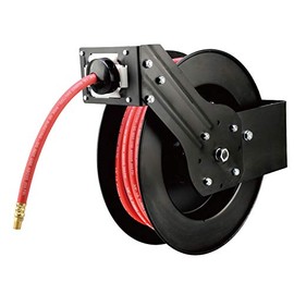 DP Dynamic Power Hose Reel with 3/8 in. x 50ft. Rubber Air Hose Auto Retract / Auto Latch Hose Mechanism