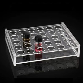 Plexiglass Test Tube Rack Transparent Test Tube Holder Double Row Column Test Tube Rack Dropper Rack Chemical Experiment Equipment (2/3ml (30 Holes))