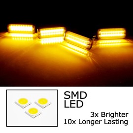 iJDMTOY 4pc Black-Out Smoked Lens Amber Yellow Full LED Front Grille Clearance Light Kit Compatible with Toyota 2022-up Tundra (Excluding TRD Pro)