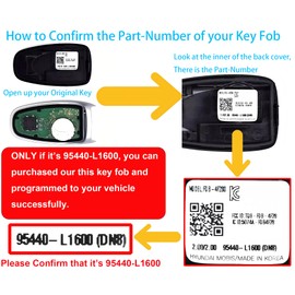 Smart Key for Hyundai Sonata 2021, Alliskeys 7-Buttons Proximity Key Fob Replacement for Hyundai Sonata 2020 TQ8-FOB-4F28 95440-L1600