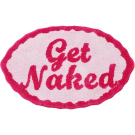 HAIWAOO Get Naked Bath Mat, 32X20 Non Slip,Soft and Absorbent Bathroom Rugs, Cute Bath Rugs, Machine Wash/Dry, Bath Mats for Bathroom Tub, Shower, and Flool,Pink