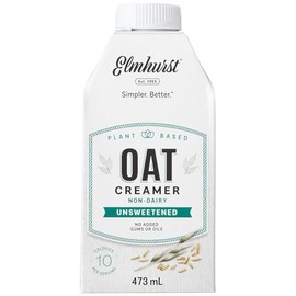Elmhurst Oat Creamer, Unsweetened, Plant Based, Non GMO, Gluten Free, Dairy Free, 16 Fluid Ounces (Pack of 6)