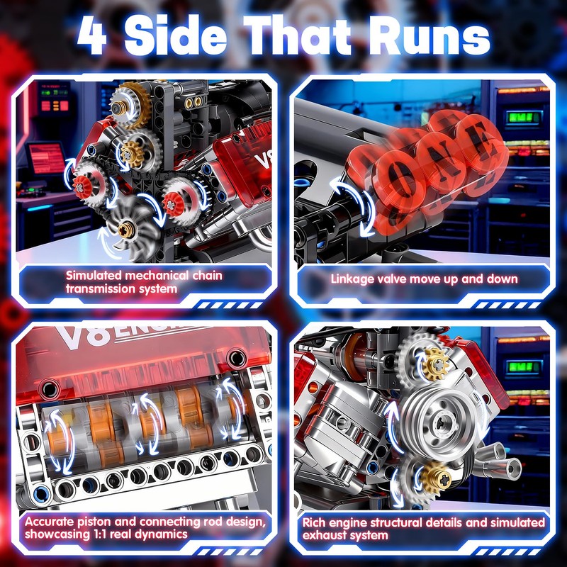 V8 Engine Toy Building Sets - Mini Combustion V8 Engine