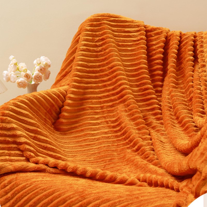 Waterlilyflower 無地フランネル 膝掛け キャンプ 毛布 ブランケット マイクロファイバー ひざ掛け 快適なフランネル素材で冬のキャンプや室内での使用に最適 (オレンジ色です,