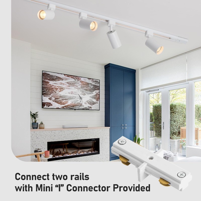 Hiiglxii 6-Light LED Track Lighting Kit with 6.6FT H Track