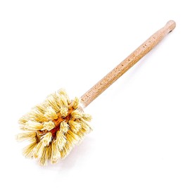 husMait Bottle Brush with Extra Long Wood Handle and Strong Bristles - Cleans and Scrubs Hard to Reach Wide Mouth Jars, Glasses, and Dishes