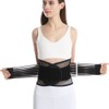 Back Brace with Adjustable Pull Straps, Lumbar Back Strap for