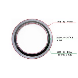 MicrOHERO Crown Lace 1-1/8" (30mm) Lower Ball Pusher for Fork Columns 45 Degree Bearings Aluminum Alloy Black (1-1/8" (30mm)