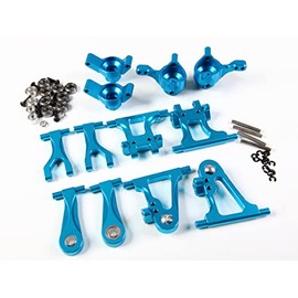 TT-02 CNC Aluminum Front Rear Arms/Front Rear Hub Carrier Set for 1/10 RC Car Tamiya TT02 (Blue)