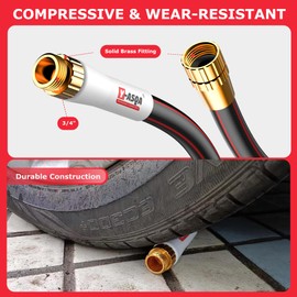 Y-ASQA Flexible Garden Hose 50 ft with 10 Spray Patterns Garden Hose Nozzle | Standard Heavy Duty outdoor Water Hose, Lawn and Garden, All Weather, Lightweight, No Leaking Rubber hose | Y-ASQA