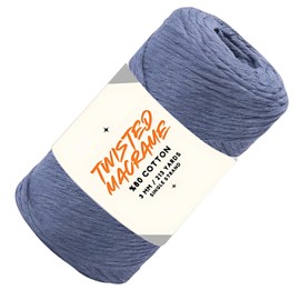 Art of Yarn Macrame Cord 250g 639 feet (213 Yards) Single Strand 3mm-4mm Twine Twisted Rope Natural Cotton Cord String Macrame Art Crafts Wall Hanger Plant Hanging Cotton 1 Skeins (213 Yards)