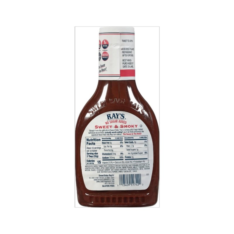 Sweet Baby Ray's No Sugar BBQ Sauce Set - Honey