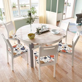 SearchI Seat Covers for Dining Room Chairs Stretch Printed Chair Seat Covers Set of 6, Removable Washable Upholstered Chair Seat Protector Cushion Slipcovers for Kitchen, Office(Flowers Pattern)