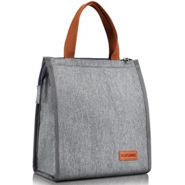 KATUMO Lunch Bag Insulated Lunch Bag Reusable Tote Bag Lunch Box for Women Men, Thermal Cooler Bag Ideal for Work School Office Travel (Gray)
