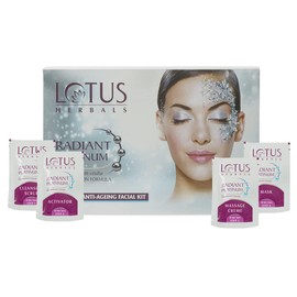 Lotus Herbals Radiant Platinum Facial Kit With Platinum Dust & Passion Fruit 37g (Single Use)
