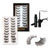 10 Pares Kit Extensiones De Pestañas Postizas Magnéticas 3d