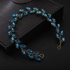 Teyglen Bride Wedding Crystal Hair Vine Full Blue Crystal Headband