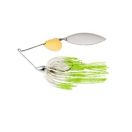 War Eagle Nickel Frame Tandem Willow Spinnerbait Hot White Shad Skirt 1/2 oz.