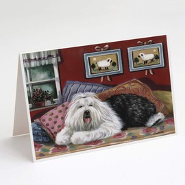 Old English Sheepdog Sweet Dreams Greeting Cards and Envelopes Pack of 8