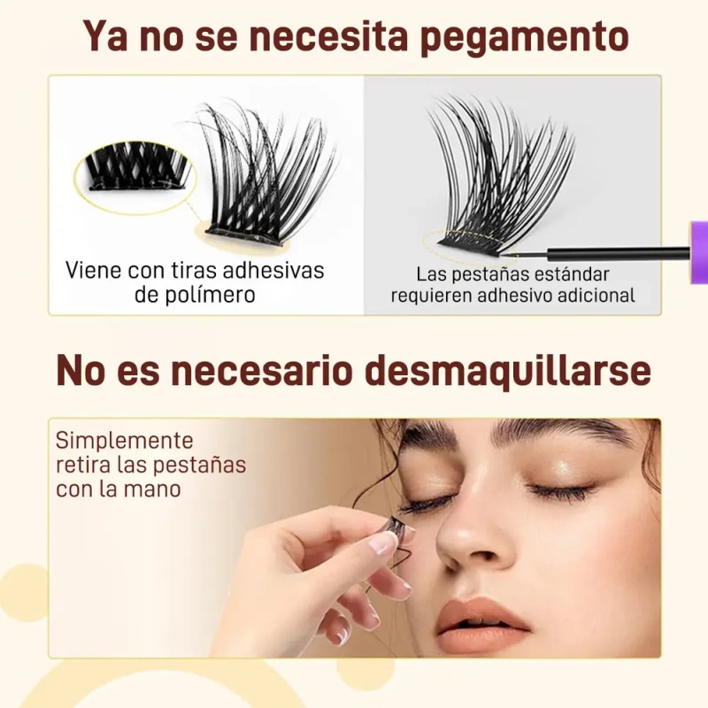 Kit De Pestañas Autoadhesivas Impermeable Y Reutilizable Diy