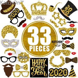 Real Glitter, New Years Photo Props - New Years Eve Photo Booth Props 2022 | New Years Eve Party Supplies 2022 | New Years Photo Booth Props 2022 | New Years Decorations 2022 Photo Props, Little DIY