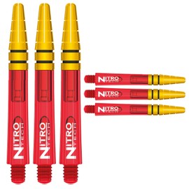 RED DRAGON Nitrotech Intermediate Red and Gold Dart Stems - 2 sets per pack (6 stems in total)