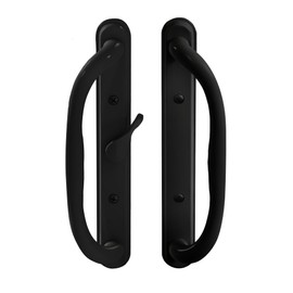 G.A.S Hardware 10" Olympus Sliding Patio Glass Door Center Latch White Pull Handle Set Replacement - fits 3 ¹⁵/₁₆ inches Hole Spacing, and Fits 1-1/4" to 2-1/4" Door Thickness