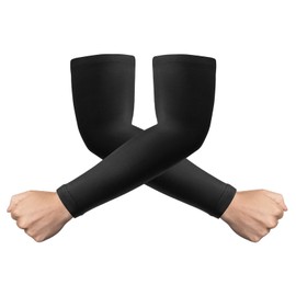 Xeoxarel UV Sun Protection Arm Sleeves - Tattoo Cover Up - UPF 50 Sports Compression Cooling Sleeve for Men & Women Black