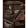 5-in-1 Butane Torch Lighter, with Built-in Punch, V Cutter, Draw