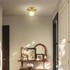 Soutas Gold Pull Chain Ceiling Light Glass Globe Flush Mount