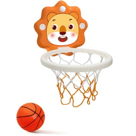 MAYAPHILOS Mini Basketball Hoop for Room, Portable Lion Basketball Hoop with Inflatable Balls, Sticky Basketball Toy with Suction Cup for Children from 3 Years