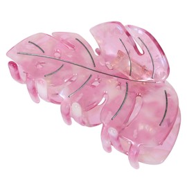 Pink Leaf Hair Claw Clip 3.5 Inch Strong Grip Hair Clip French Design Women Girls Hair Styling Accessories for Thick Thin Hair