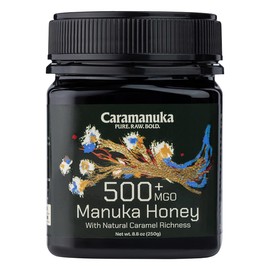 Caramanuka Manuka Honey MGO 500 – 100% Raw & Unfiltered Australian Honey, Independently Lab-Tested for MGO & Glyphosate, Bold Caramel Flavor, 8.8 oz (250g)