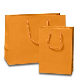 Paper Mart 100ea - 8 X 4 X 10 Cub Glossy Tangerine Euro Totes Gusset - 4"