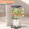 Kitchen Trash Can with Lid, Adjustable Height 20L/5.3Gal Rolling Garbage