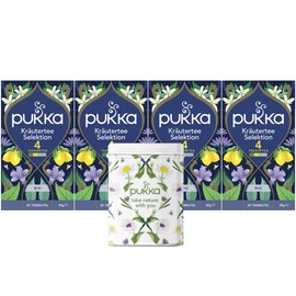 Pukka Tea, Organic Herbal Tea Selection, Pack of 4, 80 Tea Bags Including Pukka Tin