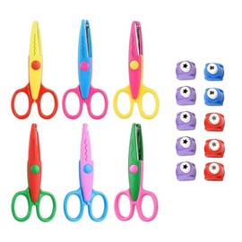 Juego de 12 Perforadoras de Formas y 6 Tijeras Decorativas para Manualidades - Kit de Suministros Creativos para Niños, Perfecto para Hacer Tarjetas, 